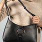 Black Shoulder Bag with Ring Detail