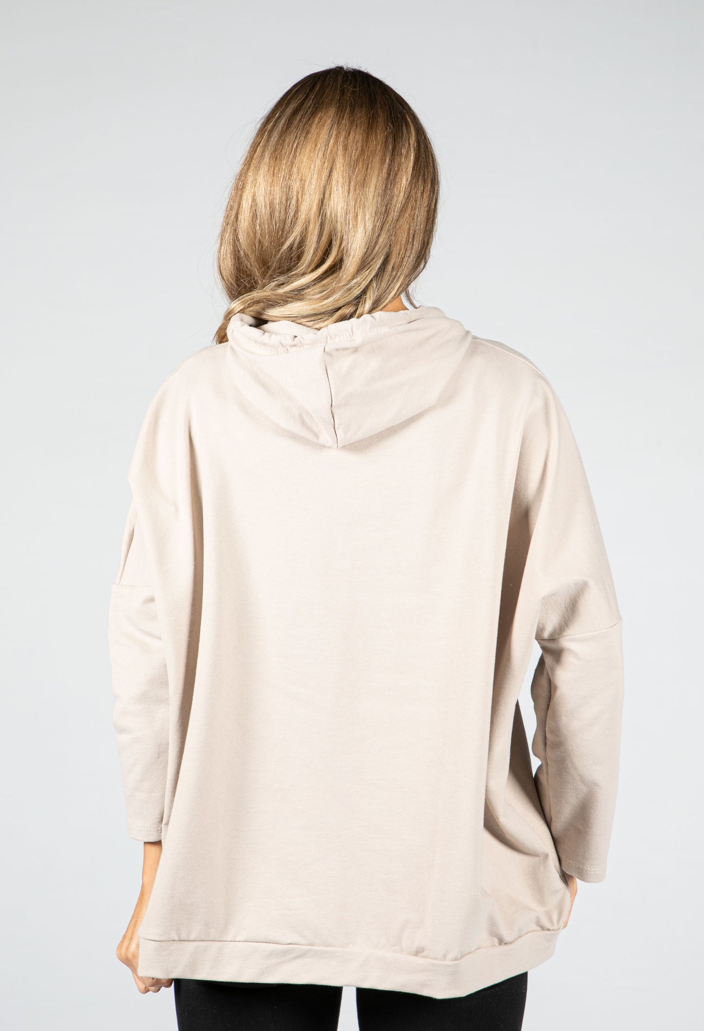 Metallic Motif Hoodie in Hazelnut