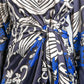 Blossom Print Silk Feel Dress in Deep Blue