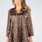 V-Neck Silk Feel Leopard Print Blouse