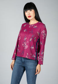 Mini Bouquet Print Top in Rosewood