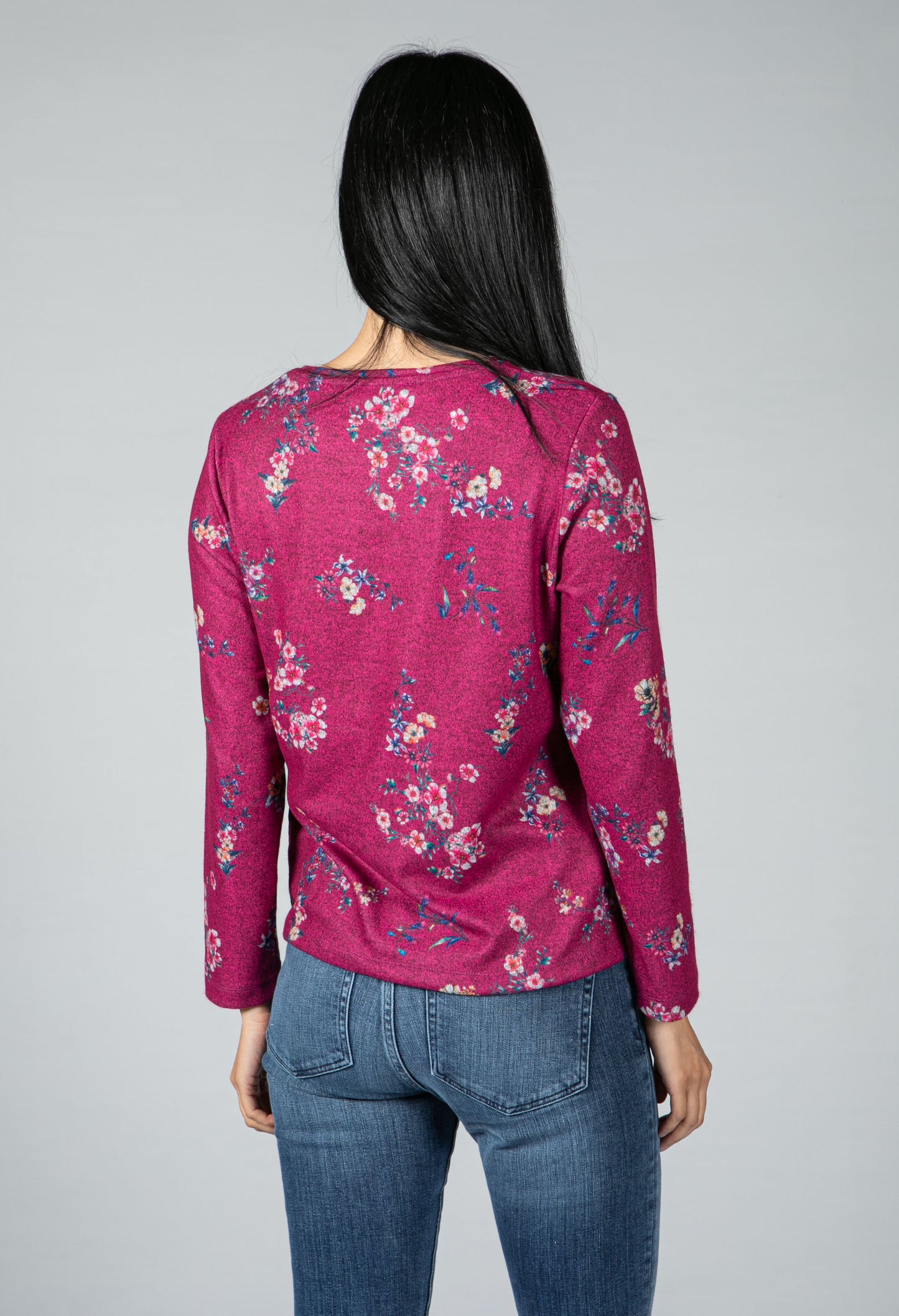 Mini Bouquet Print Top in Rosewood