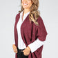 Lurex Knit Cardi in Wine