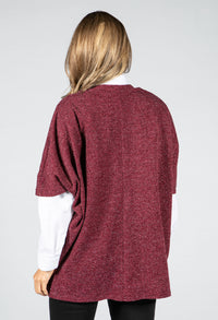 Lurex Knit Cardi in Wine