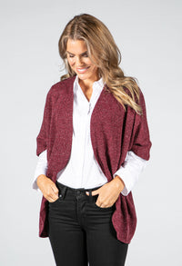 Lurex Knit Cardi in Wine