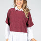 Lurex Knit Pullover in Wine