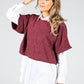 Lurex Knit Pullover in Wine