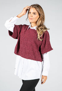 Lurex Knit Pullover in Wine