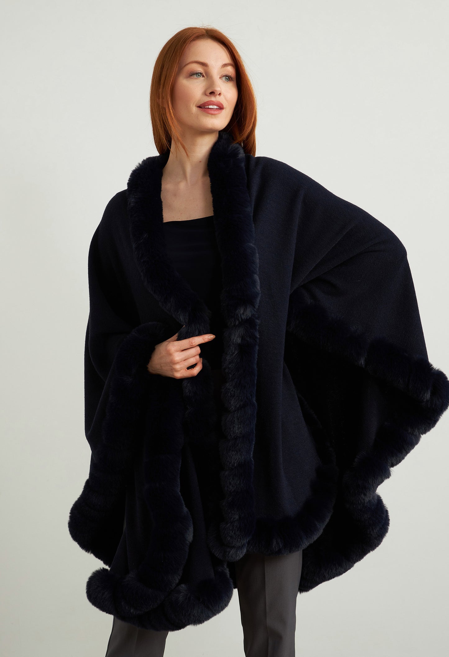 Faux Fur Poncho Style