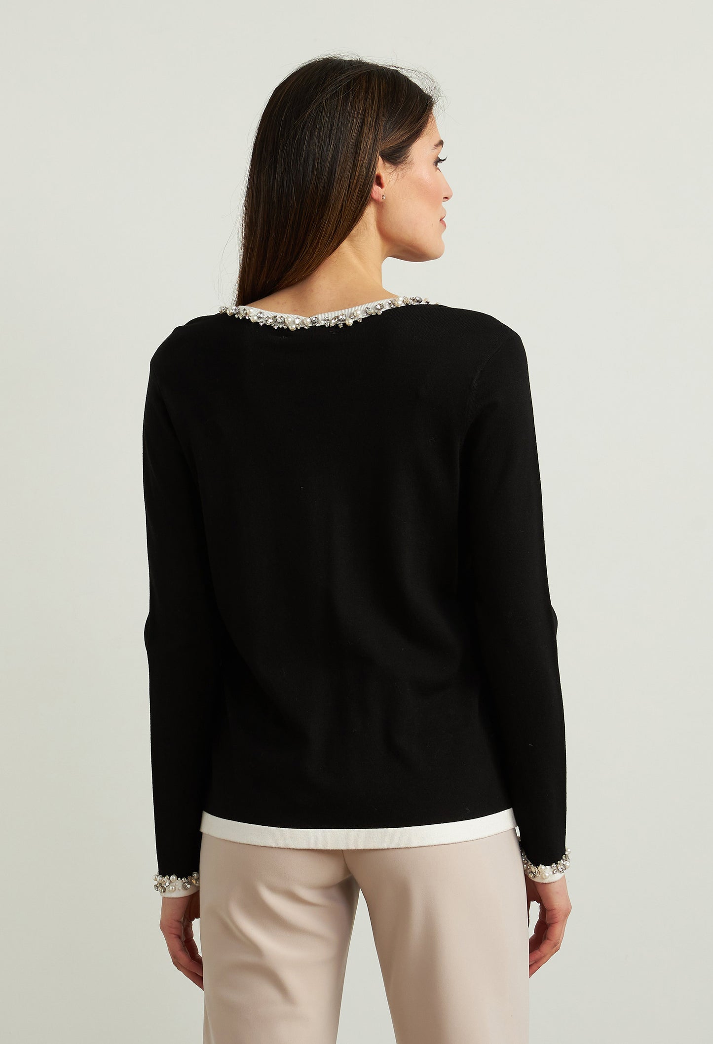 V Neck Jumper With Embellished Details