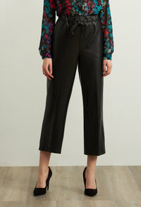 Leatherette Wide Leg Pants