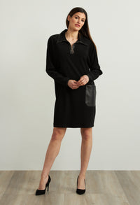 Leatherette Accent Dress