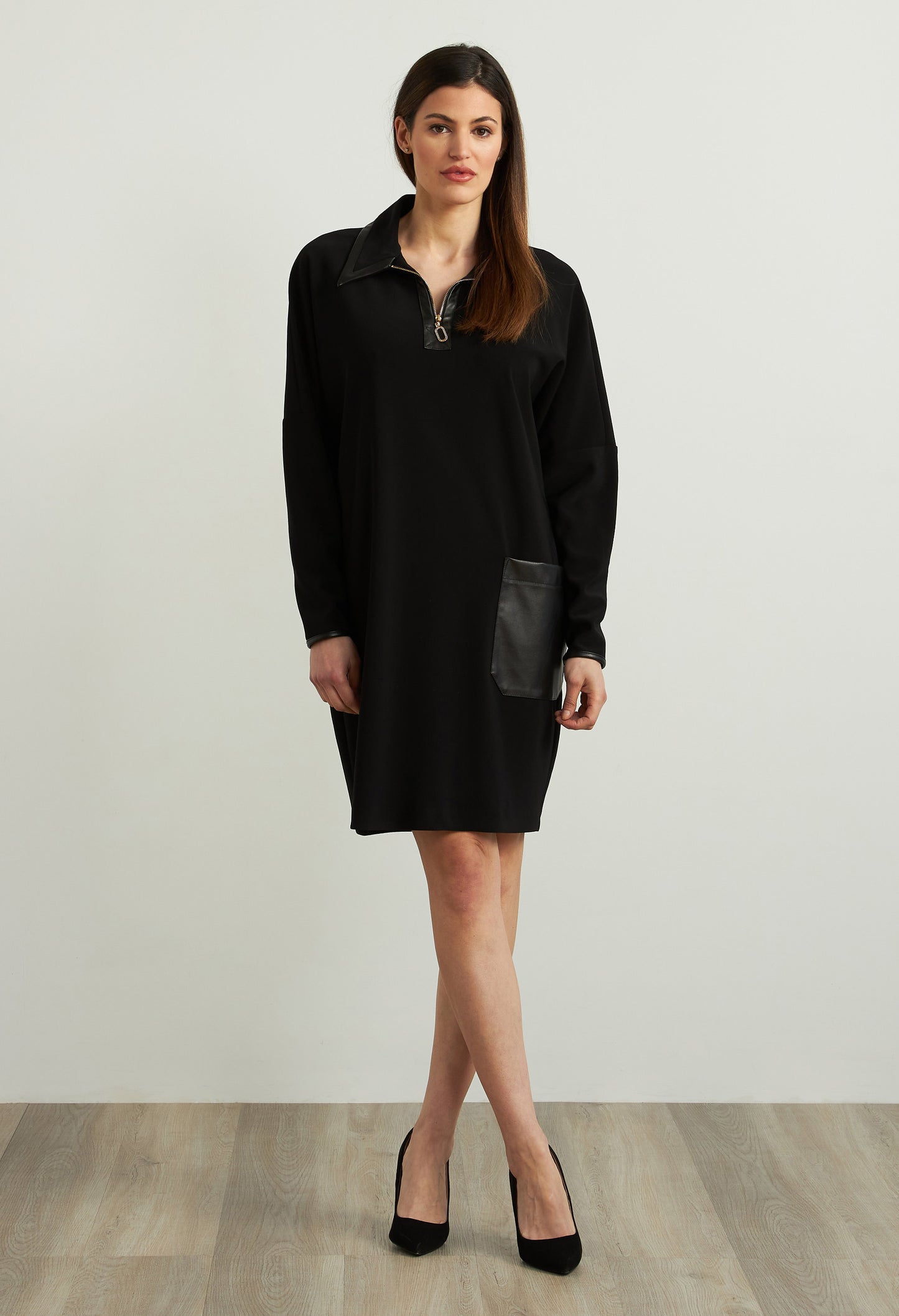 Leatherette Accent Dress