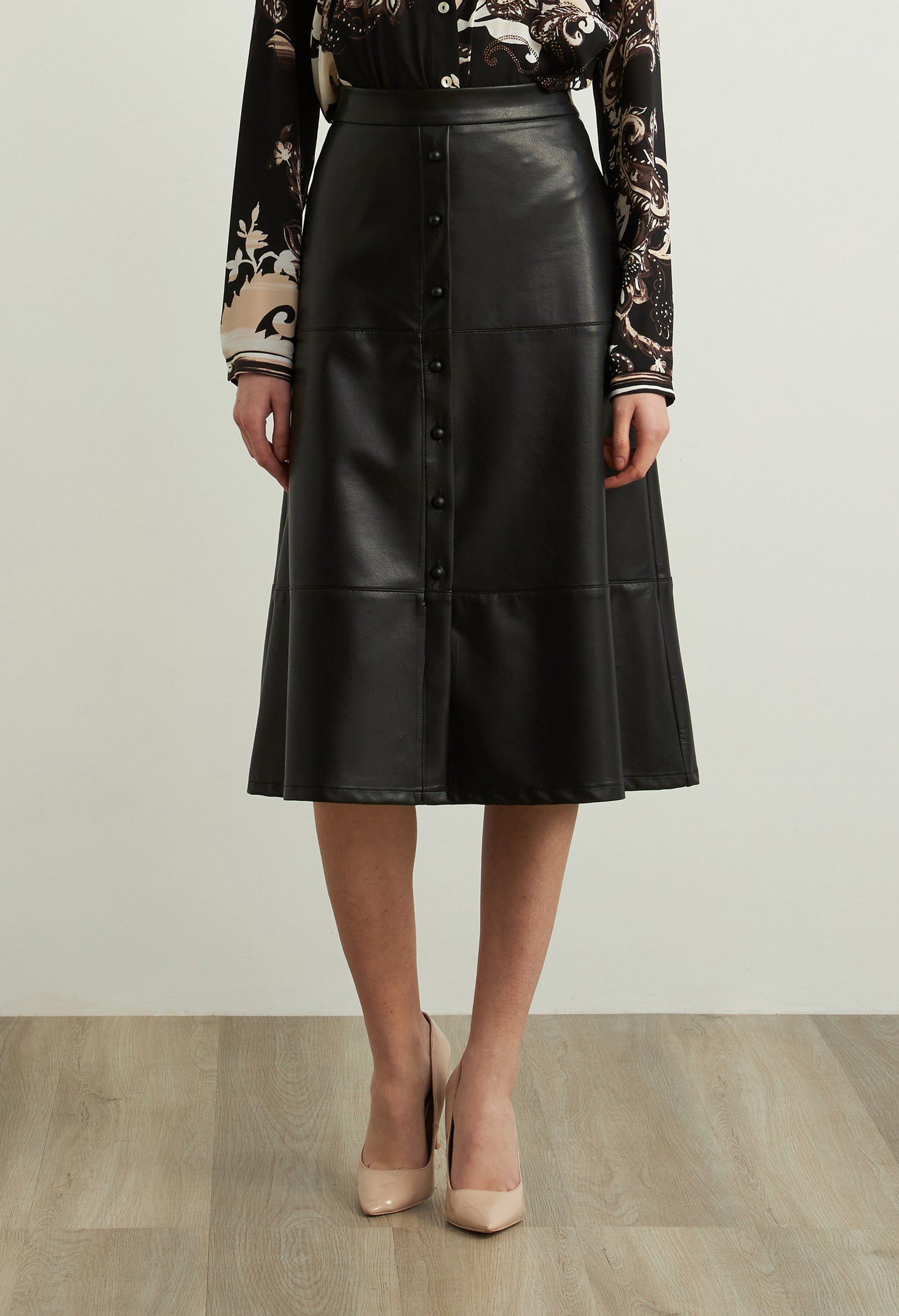 Faux Leather A-line Skirt