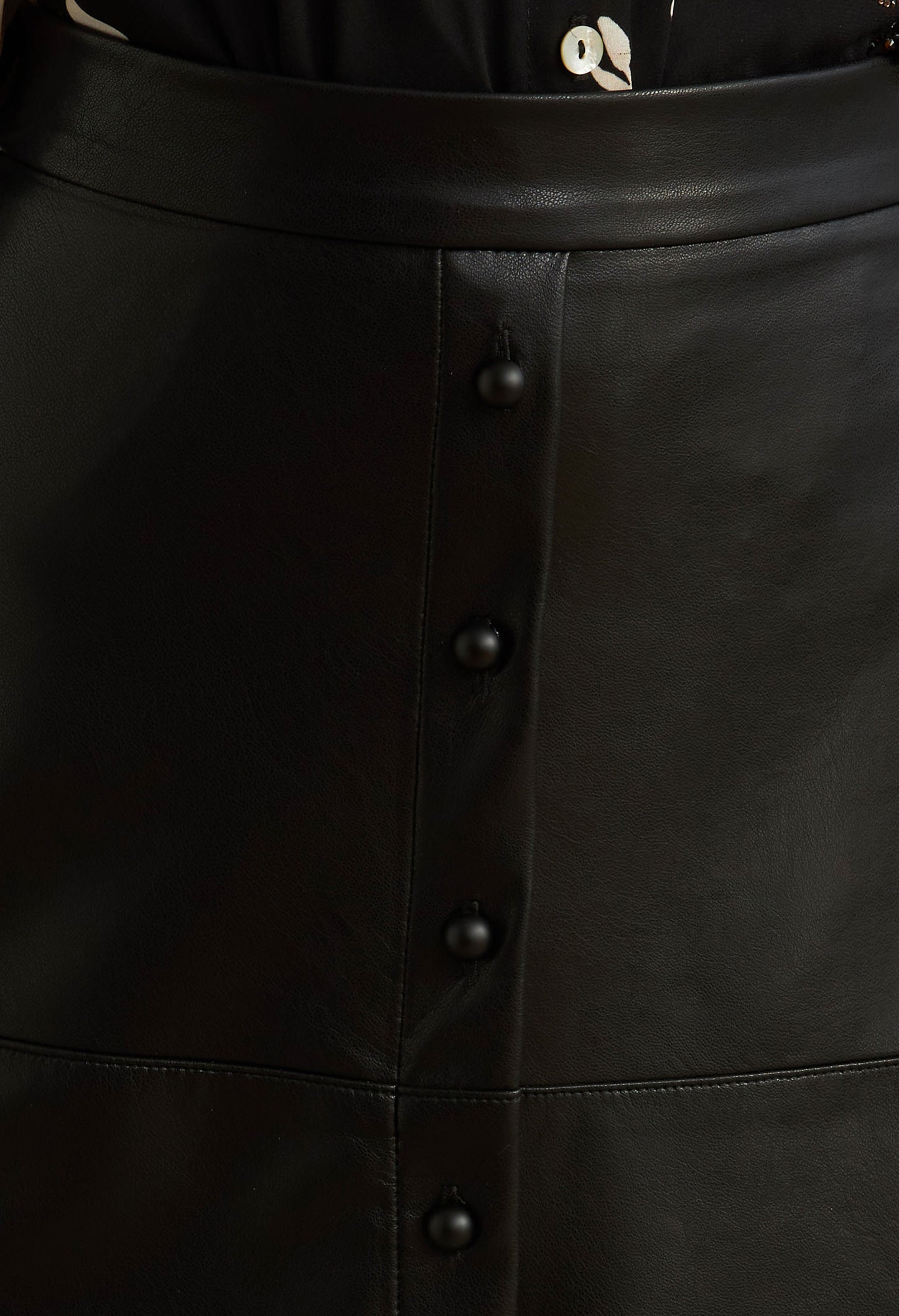 Faux Leather A-line Skirt