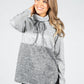 Stand-Up Collar Block Knit Jumper in Light Grey