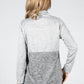 Stand-Up Collar Block Knit Jumper in Light Grey