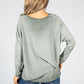 Soft V-Neck Long Sleeve Knit Top in Khaki