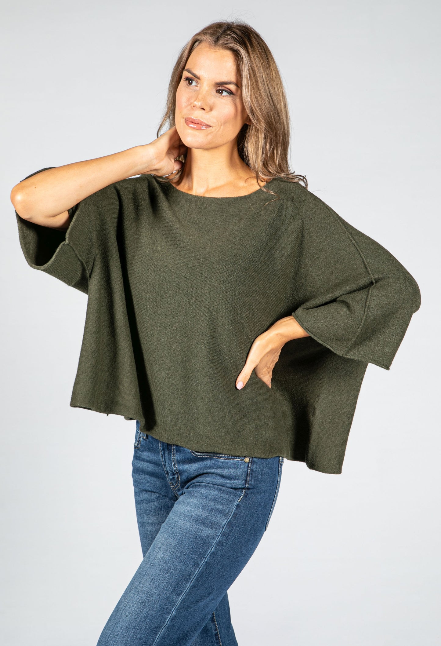 Oversized Pullover Knit in Khaki