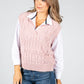 Crochet Knit Sweater Vest in Rose Pink