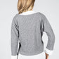 Grey Knit Jumper With Attached Off-White Under Shirt