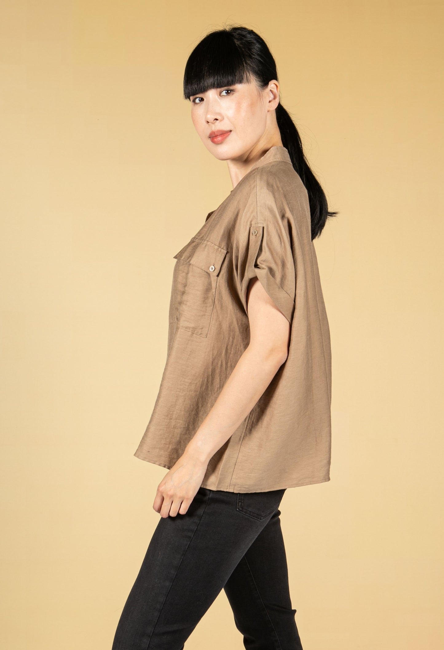 Fariso short sleeve blouse in Maple