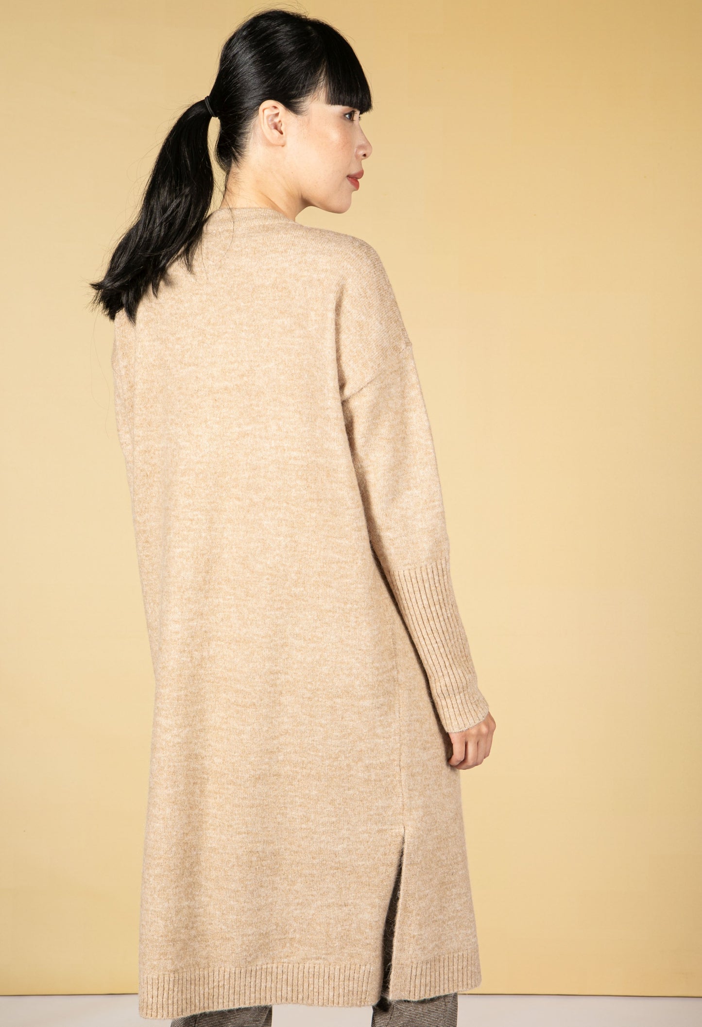 Donver Long Cardigan in Cashmere Cream Melange