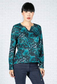 Super Soft Feel Fine Knit Top in Teal Aqua