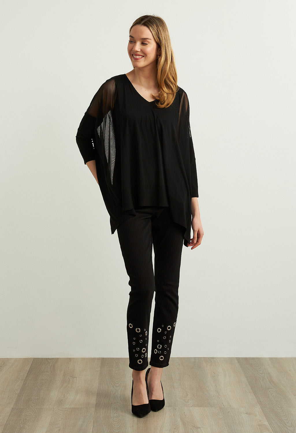 Mesh Insert Poncho Top