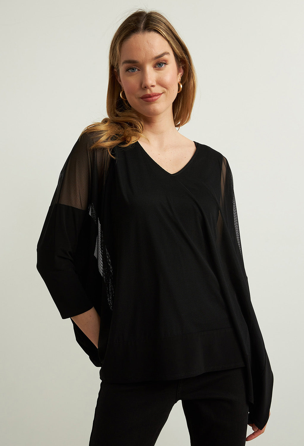 Mesh Insert Poncho Top