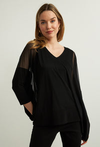 Mesh Insert Poncho Top