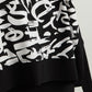 Abstract Printed Top in Black and Vanilla