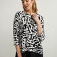 Abstract Printed Top in Black and Vanilla