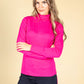 Roll Neck Long Sleeve Top in Magenta