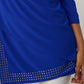 Asymmetrical Studded Hem Top in Royal Blue