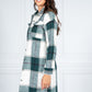 Bottle Green Checked Midi Coat