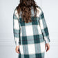 Bottle Green Checked Midi Coat