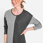 Long Sleeve Jewel Neck Chevron & Solid Jumper