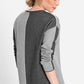 Long Sleeve Jewel Neck Chevron & Solid Jumper