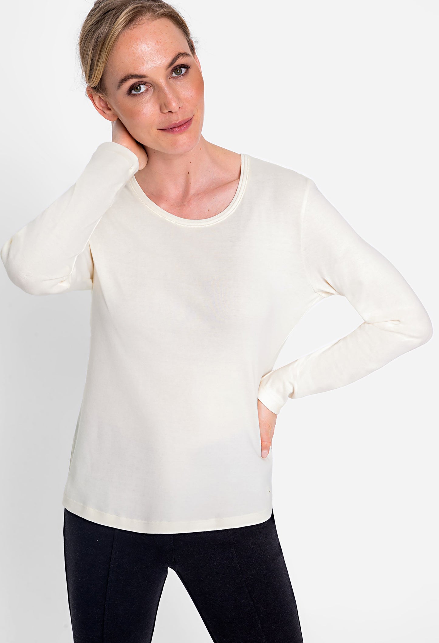 100% Organic Cotton Long Sleeve Crew Neck T-Shirt