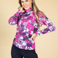 ROLL NECK LONG SLEEVE TOP IN GRAFFITI PRINT