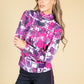 ROLL NECK LONG SLEEVE TOP IN GRAFFITI PRINT