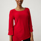 Asymmetric Hem Top in Lipstick Red