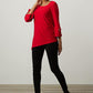 Asymmetric Hem Top in Lipstick Red