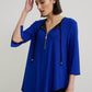 Zip Accent Top in Royal Blue