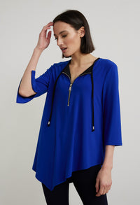 Zip Accent Top in Royal Blue