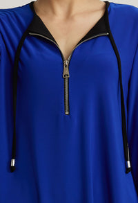 Zip Accent Top in Royal Blue