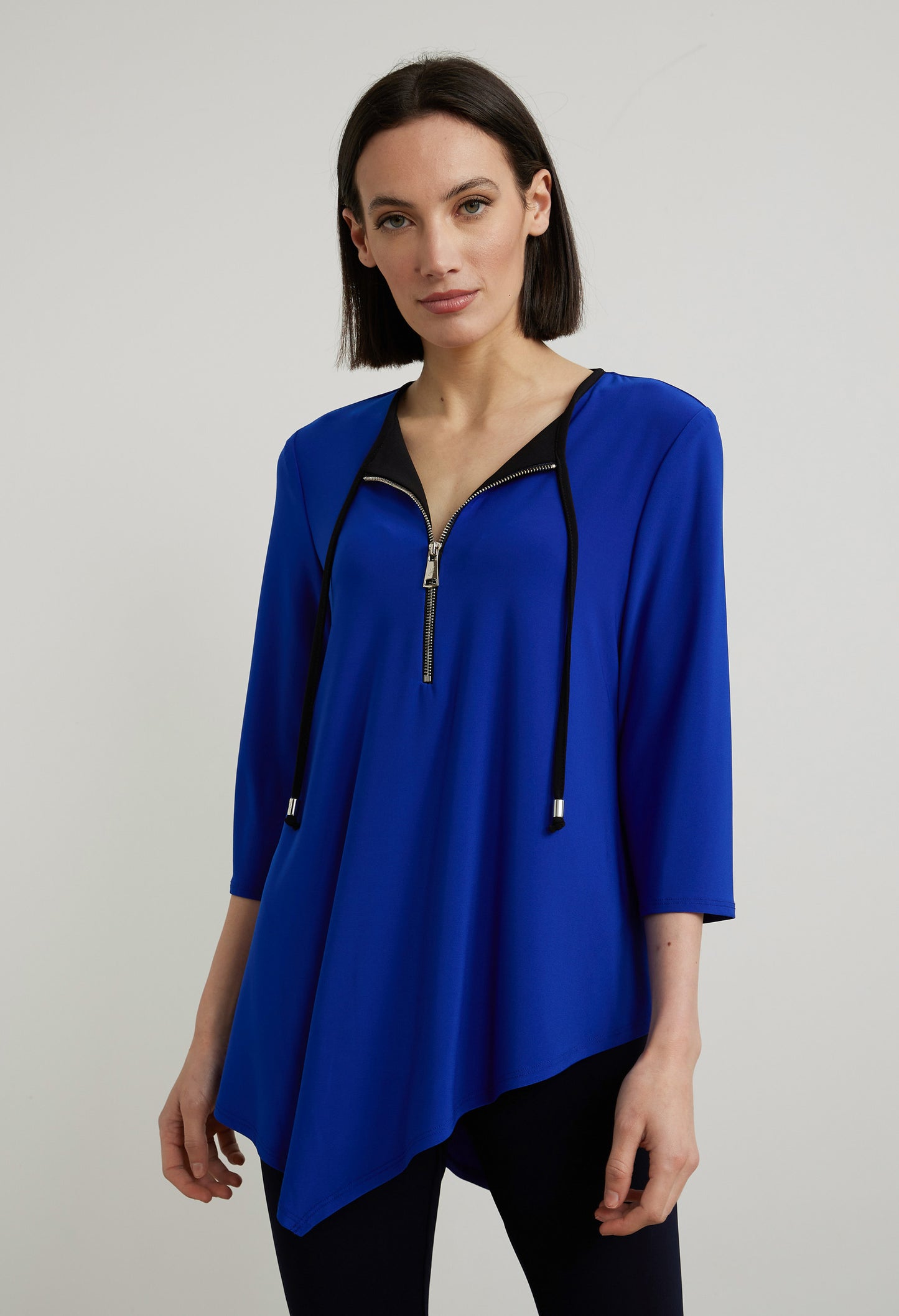 Zip Accent Top in Royal Blue