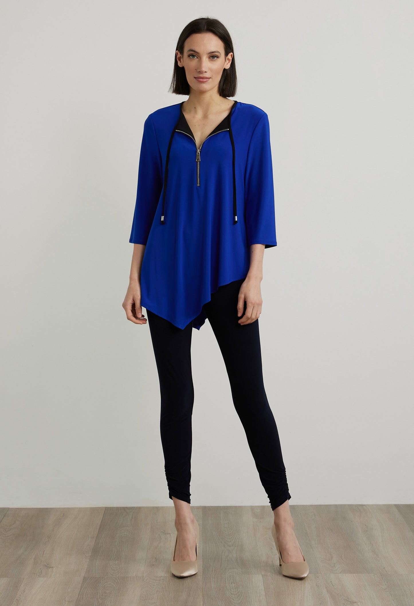 Zip Accent Top in Royal Blue