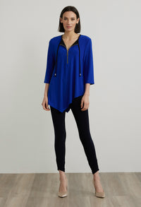 Zip Accent Top in Royal Blue